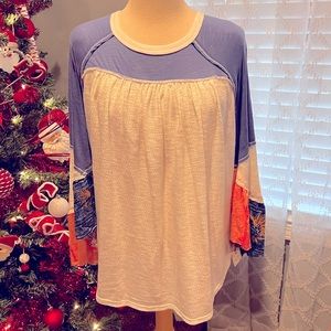 Free people top with wing sleeves BNWT